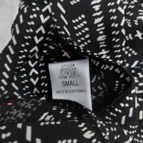 Gibson Top Womens Multicolor Geometric Print Blouse Small 3/4 Ruffle Sleeve - Picture 5 of 7